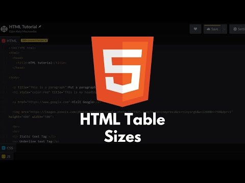 Table Size, Html Table, Table Width, Table Column Width, Table Row Height, Css Style, Width Property, Height Property