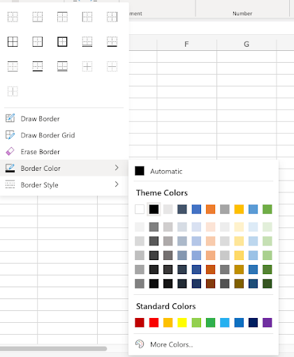 Excel Format Borders -