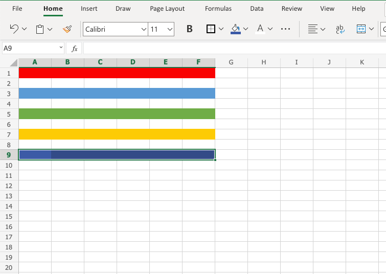 Excel Format Colors -