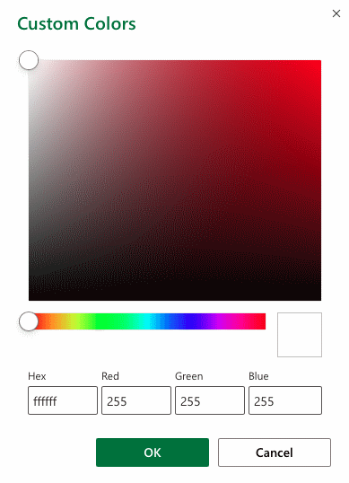 Excel Format Colors -