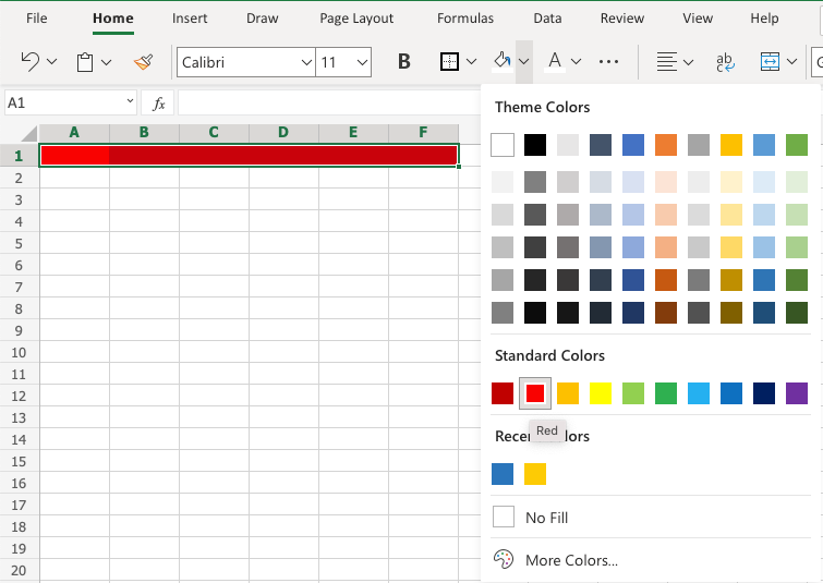 Excel Format Colors -