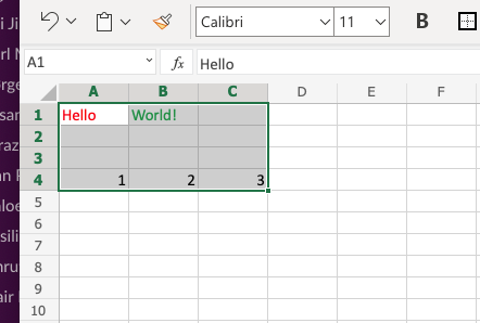 Excel Format Fonts -