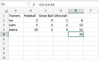 Excel Formulas -