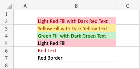 Highlight Cell Rules -