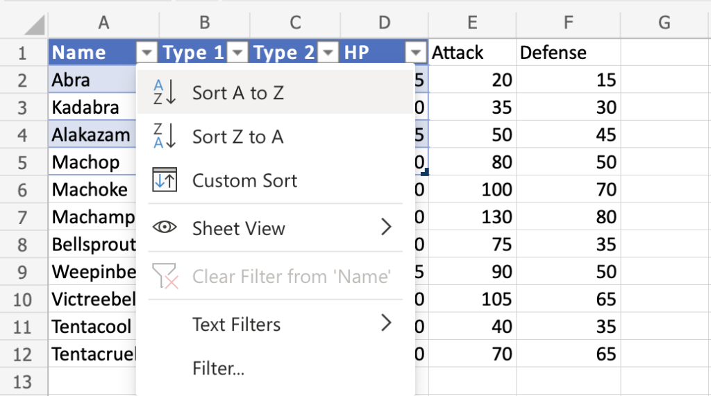 Table Resizing -