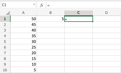 Excel Multiplication -