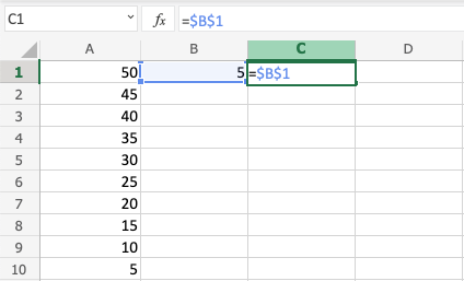 Excel Multiplication -