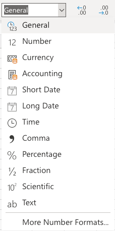 Excel Formats Number -