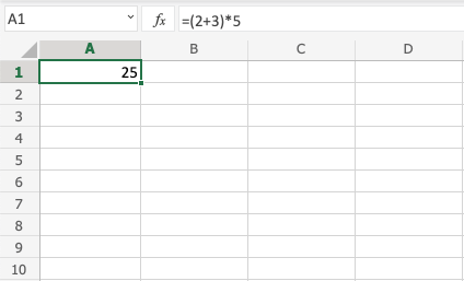 Excel Parentheses -