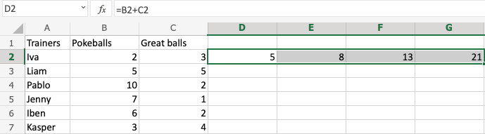 Excel Relative References -