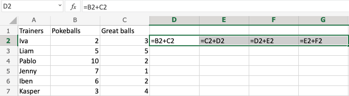 Excel Relative References -