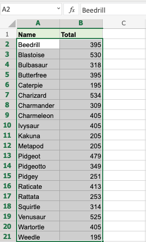 Excel Sort -