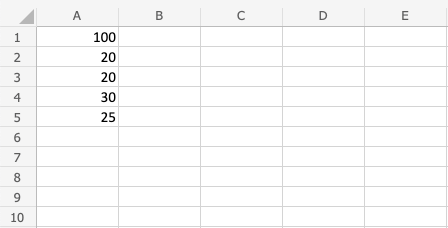 Excel Subtraction -